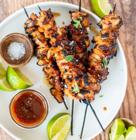 BBQ chicken skewers